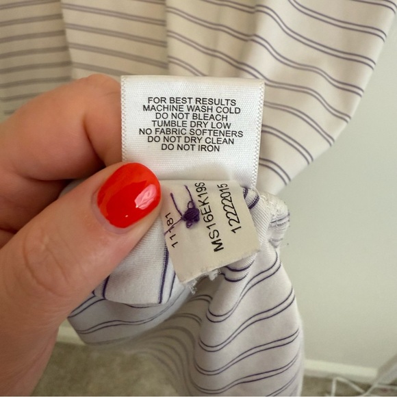 Peter Millar Summer Comfort Golf Performance Polo Shirt L White Blue Pinstipe - Picture 5 of 8